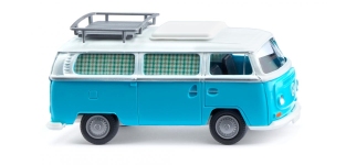 Wiking 031504 - H0 - VW T2 Campingbus - eisblau/weiß